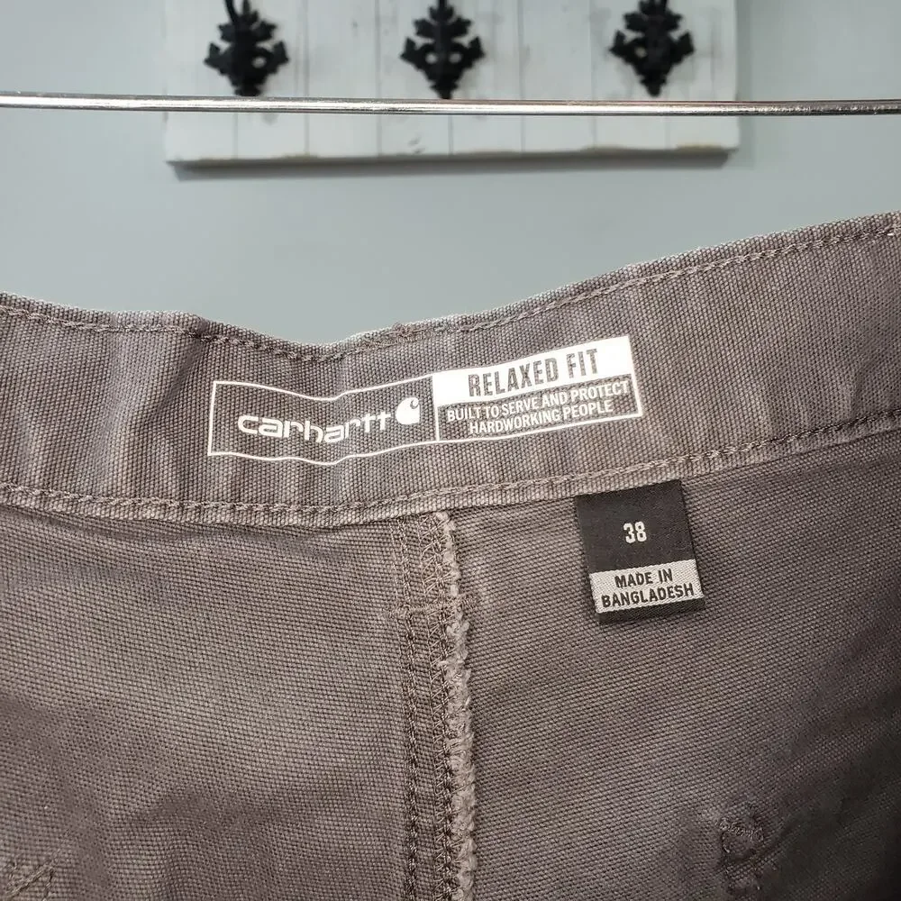 Carhartt Work Shorts 38 Gray Rugged Flex